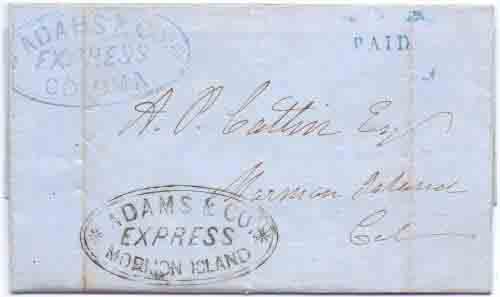 Adams & Co. Express Coloma to Mormon Island on July 8th, 1852 