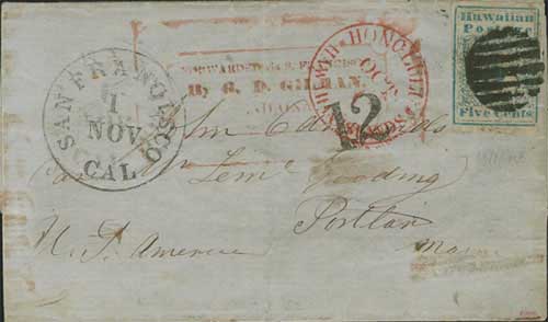 One Of Two Recorded Missionary Covers With Handstamped Forwarder's Marking