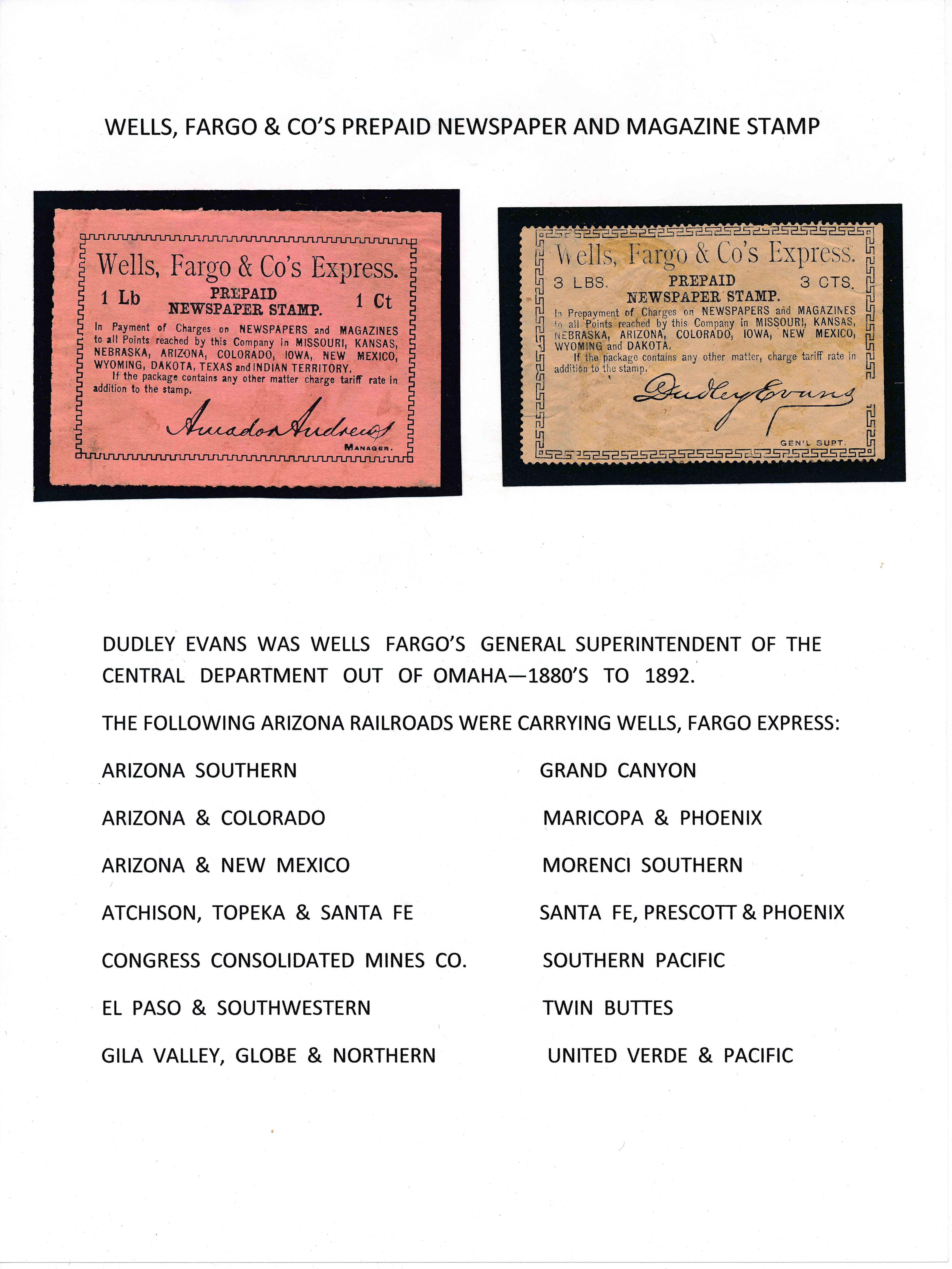 0068 2 Stamps Wells Fargo Newspaper Stamps Western Cover Society