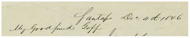 Santa Fe Dec. 4th 1846